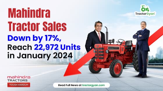 Mahindra Tractor Sales Down by 17%, Reach 22972 Units in January 2024 image