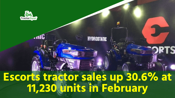 Escorts tractor sales up 30.6% at 11,230 units in February image