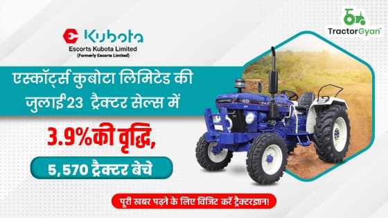 एस्कॉर्ट्स कुबोटा लिमिटेड की जुलाई'23 ट्रैक्टर सेल्स में 3.9% की वृद्धि, 5,570 ट्रैक्टर बेचे एस्कॉर्ट्स कुबोटा लिमिटेड की जुलाई'23 ट्रैक्टर सेल्स में 3.9% की वृद्धि, 5,570 ट्रैक्टर बेचे image