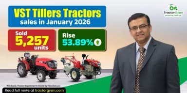 VST Tillers Tractors Sales in January 2026: Sold 5,257 Units, Rise 53.89% VST Tillers Tractors Sales in January 2026: Sold 5,257 Units, Rise 53.89%