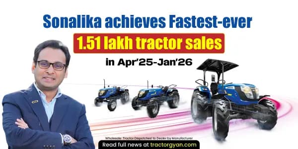 Sonalika achieves Fastest-ever 1.51 lakh tractor sales in Apr’25-Jan’26 Sonalika achieves Fastest-ever 1.51 lakh tractor sales in Apr’25-Jan’26