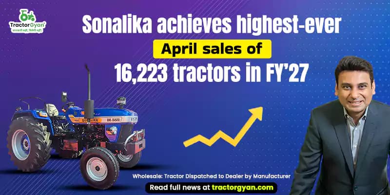Sonalika achieves highest-ever April sales of 16,223 tractors in FY’27 Sonalika achieves highest-ever April sales of 16,223 tractors in FY’27
